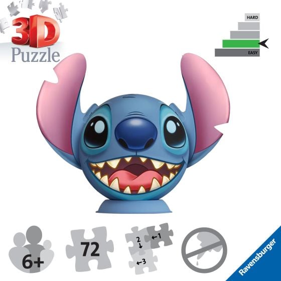 Disney Stitch with Ears 3D Puzzle Ball 72 Piece