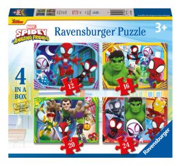 Spidey and His Amazing Friends 4 in a Box Jigsaw Puzzle, in display