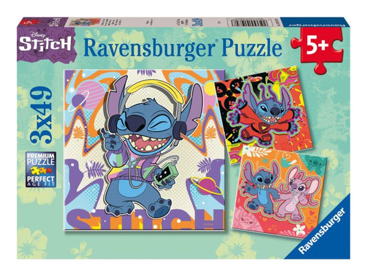 Disney Stitch Jigsaw Puzzle 49 Piece 3 Pack, alternate view