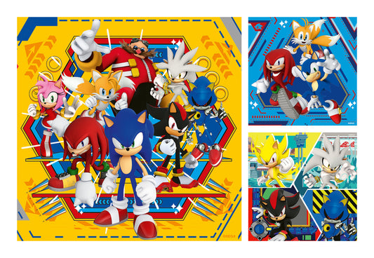 Sonic The Hedgehog 49 Piece Jigsaw Puzzle 3 Pack, alternate view