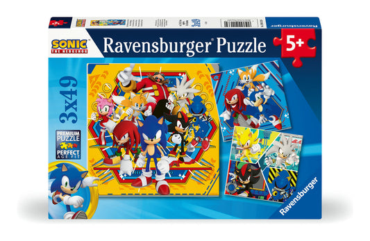 Sonic The Hedgehog 49 Piece Jigsaw Puzzle 3 Pack