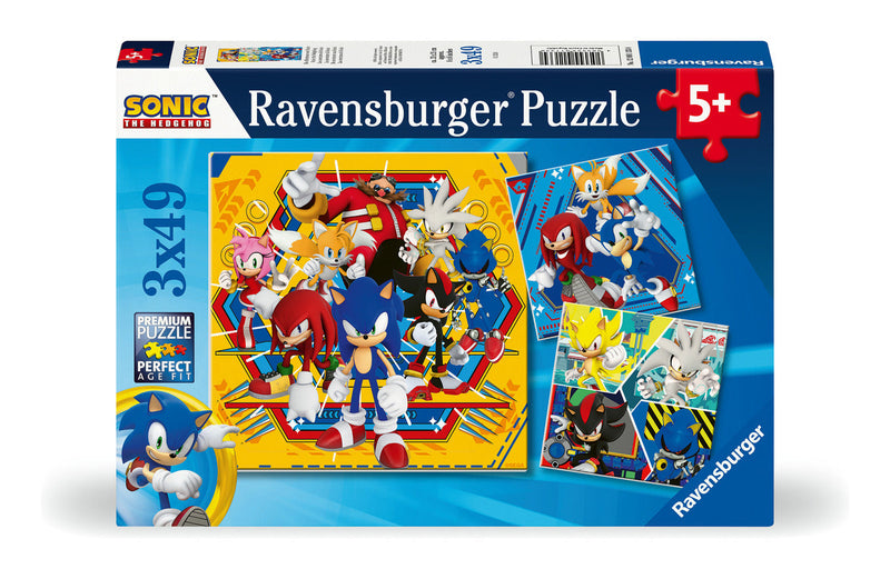 Sonic The Hedgehog 49 Piece Jigsaw Puzzle 3 Pack