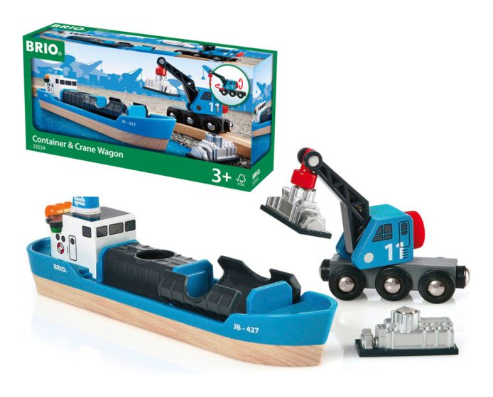 Brio World Harbour Freight Ship and Crane Set