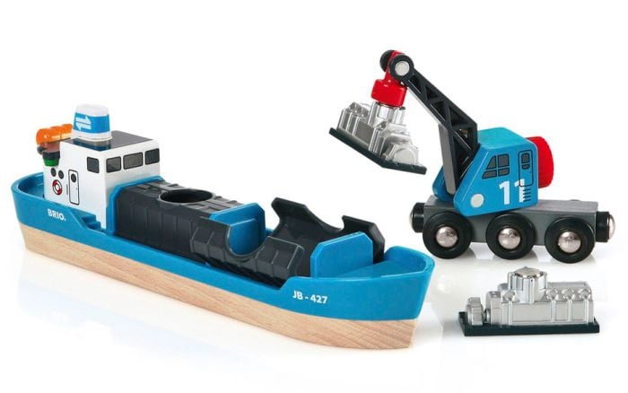 Brio World Harbour Freight Ship and Crane Set