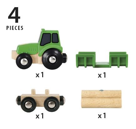 Brio Tractor with Load Train Playset