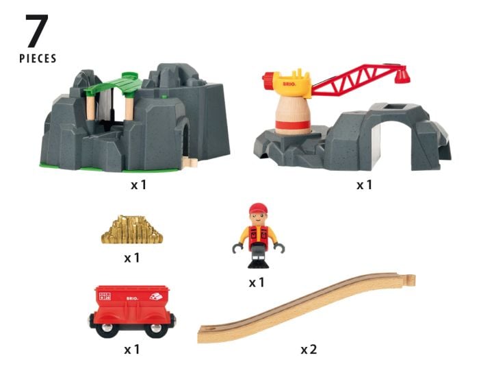 Brio Crane and Mountain Tunnel Toy Set