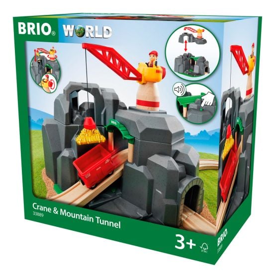 Brio Crane and Mountain Tunnel Toy Set