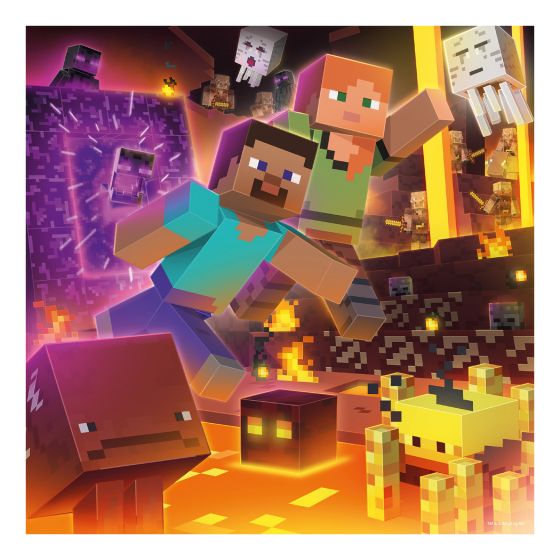 Minecraft Biomes 3x 49 Piece Jigsaw Puzzle, in display