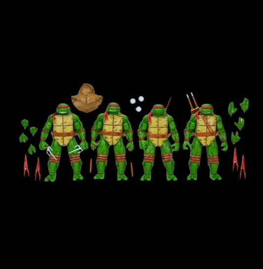 TMNT Comic Leonardo, Raphael, Michelangelo, Donatello 4-Pack (Mirage Comics) 7" Scale Action Figure Set Teenage Mutant Ninja Turtles