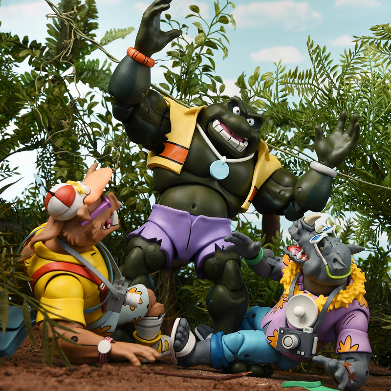 Teenage Mutant Ninja Turtles Cartoon Vacation Bebop & Rocksteady 7" Scale 2-Pack alternate view