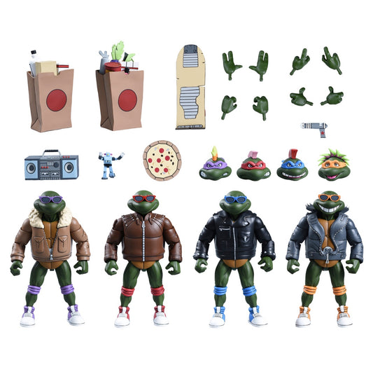 TMNT Cartoon Punk Turtles 4-Pack 7" Scale Action Figures Teenage Mutant Ninja Turtles