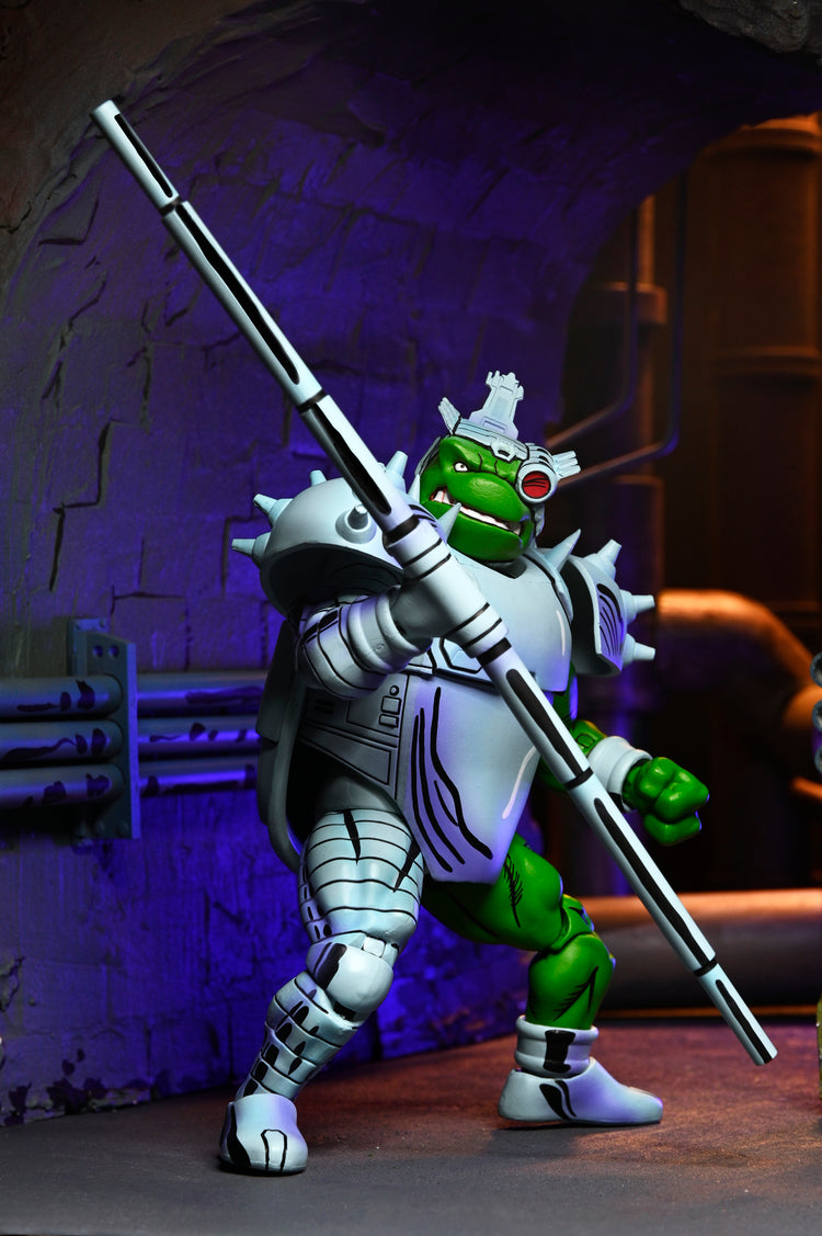 TMNT Comic: Cyborg Donatello Teenage Mutant Ninja Turtles Mirage Comics 7 Scale Action Figure (pre-Order May 2026), rear view