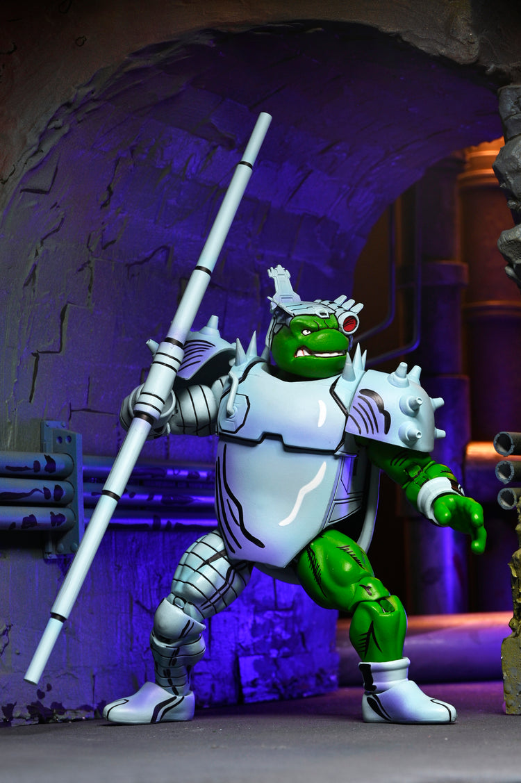 TMNT Comic: Cyborg Donatello Teenage Mutant Ninja Turtles Mirage Comics 7 Scale Action Figure (pre-Order May 2026, side angle