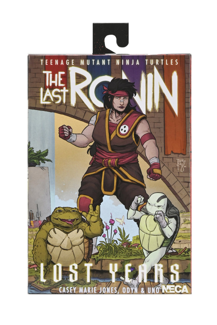 TMNT: Comic Book Series The Last Ronin The Lost Years Casey Marie with Baby Odyn and Uno 7 Scale Action Figur, packaging shot