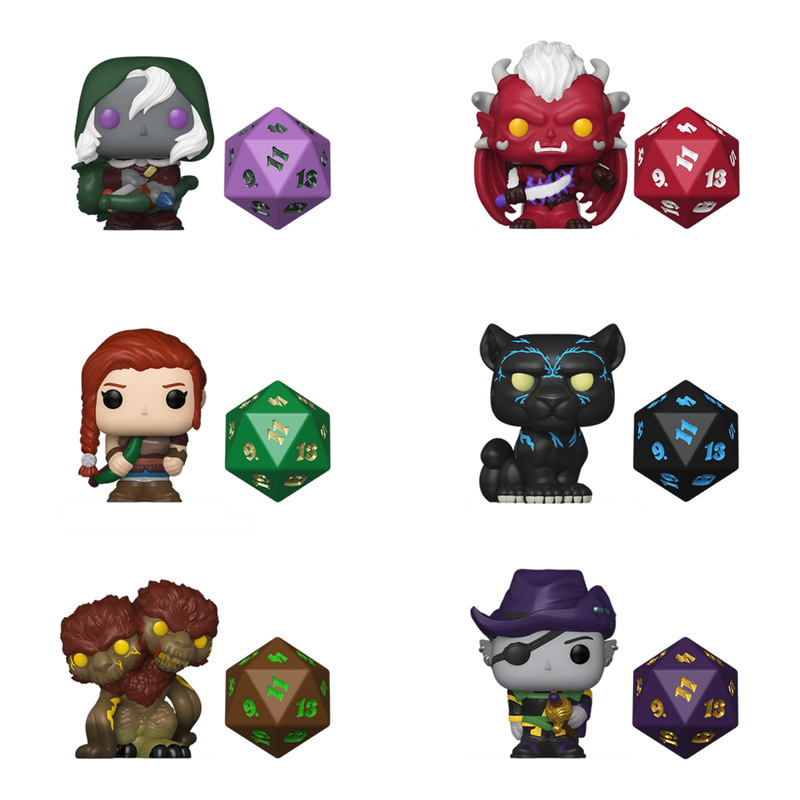 & Dice - Dungeons & Dragons - 12 Pieces in PDQ Funko Bitty Pop! Vinyl Figures (Case of 12)