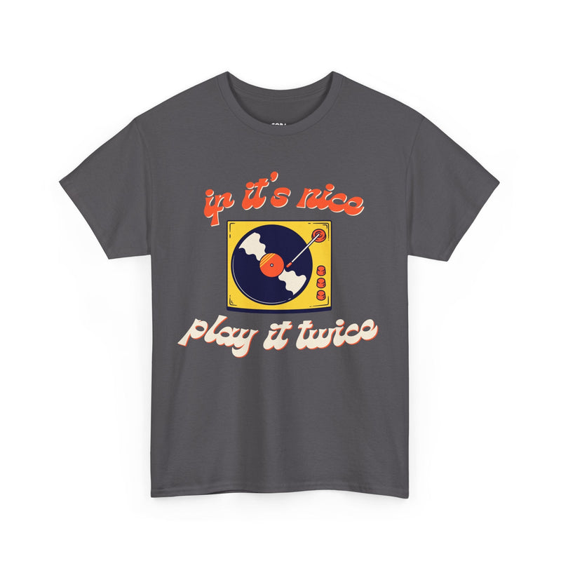 'If It’s Nice, Play It Twice' Vinyl T-Shirt, packaging shot