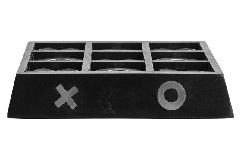 Churchill Games Black Mango Wood Noughts And Crosses, side angle