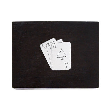 Churchill Games Black Mango Wood Playing Card Box collectible from Orsina
