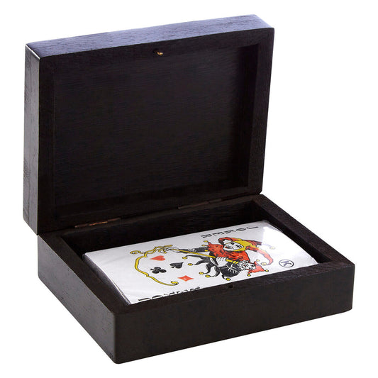 Churchill Games Black Mango Wood Playing Card Box, alternate view