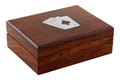Churchill Games Sheesham Wood Playing Card Box, side angle