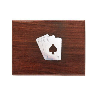 Churchill Games Sheesham Wood Playing Card Box collectible from Orsina