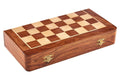 Churchill Games Brown Wood Magnetic Chess Game, side angle