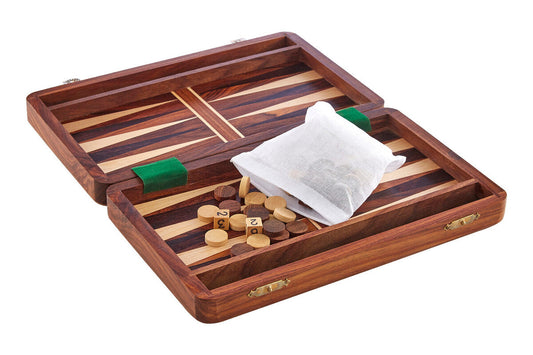 Churchill Games Brown Wood Backgammon Game, alternate view