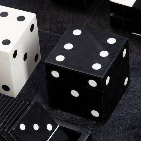Churchill Games Black And White Dice Box With 5 Dice collectible from Orsina