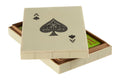 Churchill Games Cream Two Section Card Box with Playing Cards, side angle