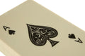 Churchill Games Cream Two Section Card Box with Playing Cards, rear view