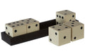 Churchill Games White And Black 5 Dice Set, close-up detail