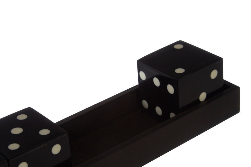 Churchill Games Black And White 5 Dice Set, rear view