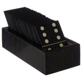 Churchill Games Black Domino Set With Black Dominoes, close-up detail
