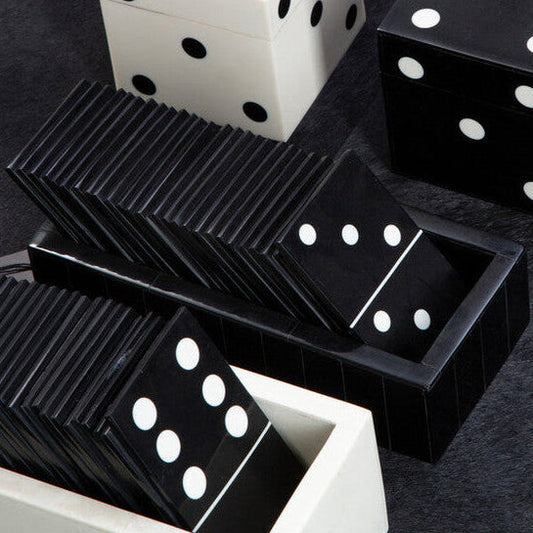 Churchill Games Black Domino Set With Black Dominoes collectible from Orsina