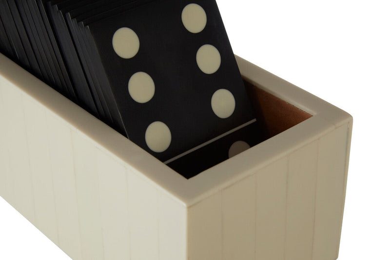Churchill Games Black And White Domino Set, close-up detail