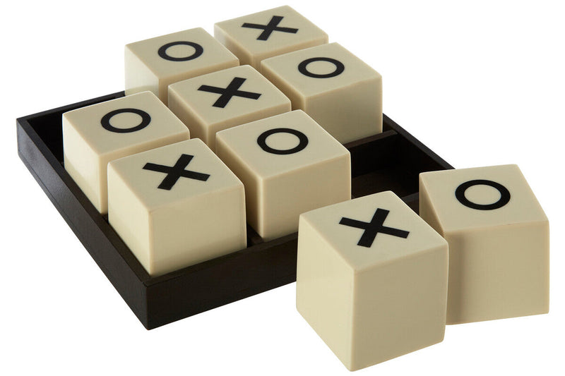 Churchill Games Small White and Black Noughts & Crosses Game, side angle