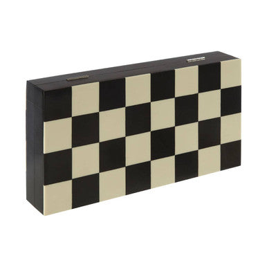 Churchill Games Black And White Foldable Chess Set, side angle