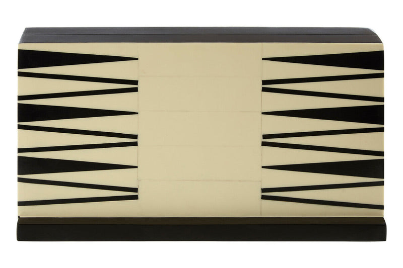 Churchill Games Black And White Foldable Backgammon Set collectible from Orsina