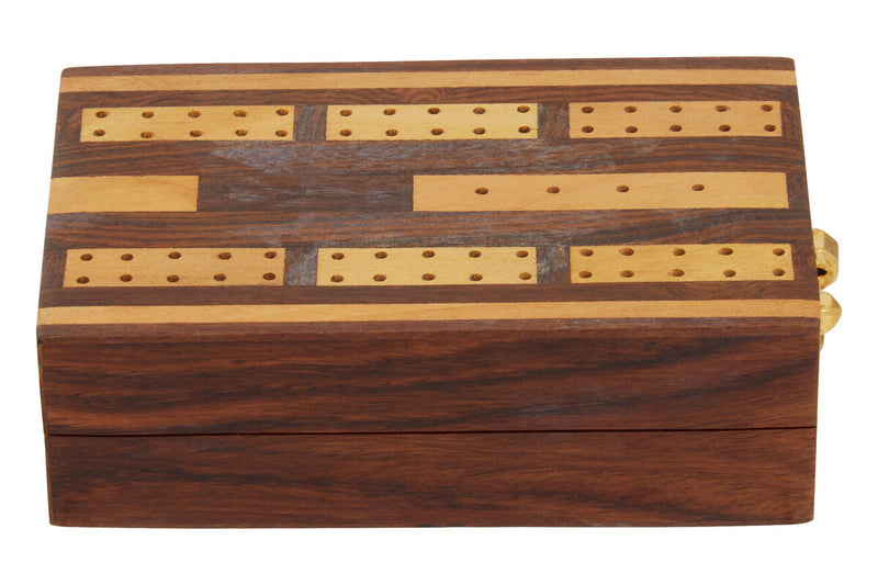 Churchill Games Sheesham Wood Cribbage Set, rear view