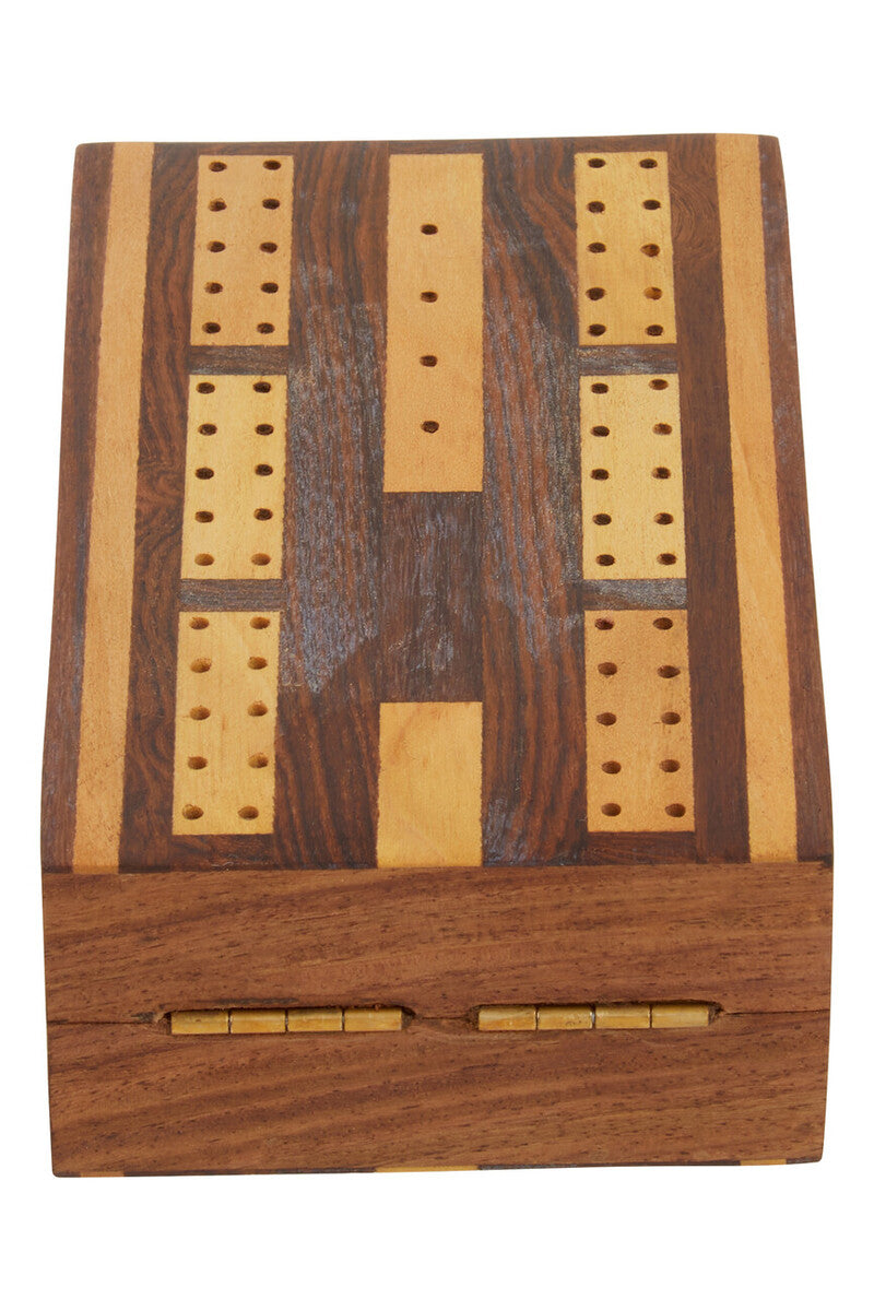 Churchill Games Sheesham Wood Cribbage Set, in display