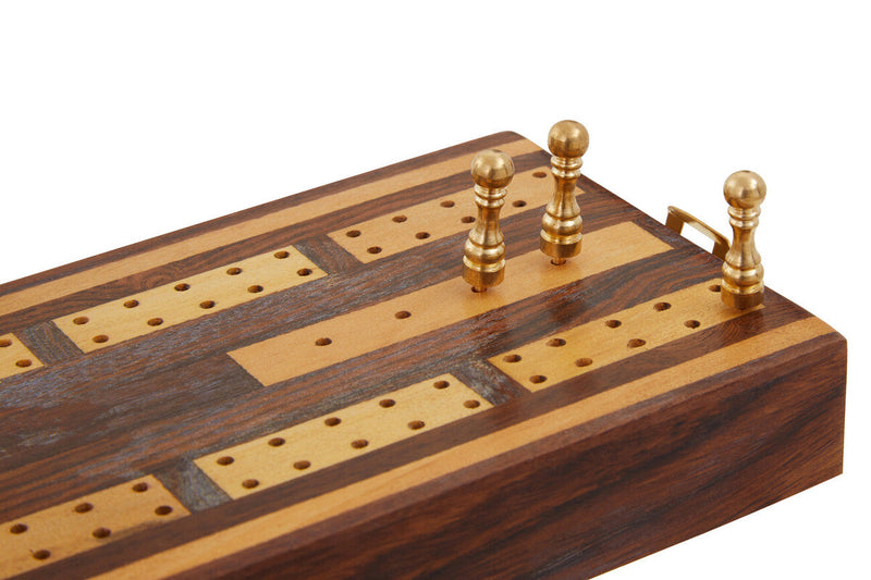 Churchill Games Sheesham Wood Cribbage Set, size reference