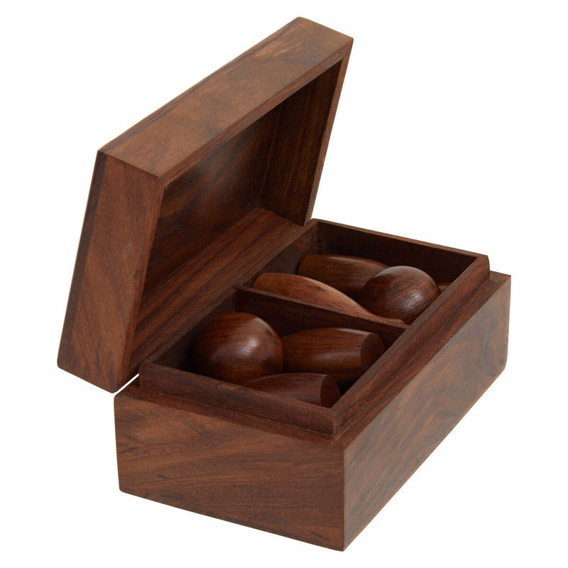 Churchill Games Sheesham Wood Skittles Set, side angle