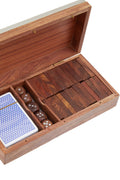 Churchill Games 3 In 1 Dominoes Dice and Playing Cards Set, close-up detail
