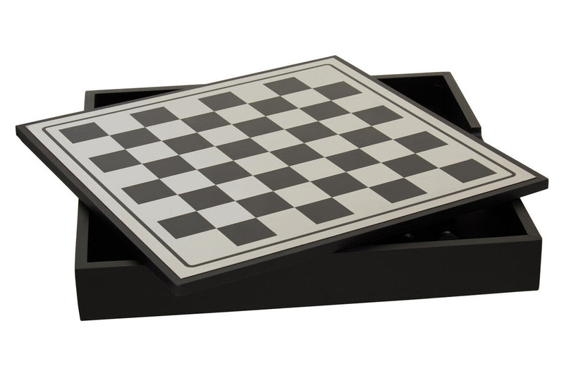 Churchill Games Black And Silver Chess Set, side angle