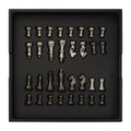 Churchill Games Black And Silver Chess Set, close-up detail