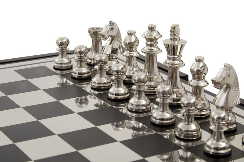 Churchill Games Black And Silver Chess Set, size reference