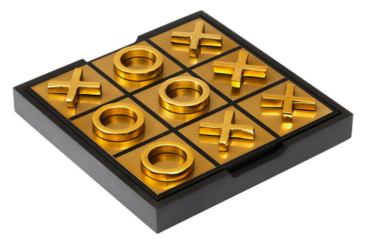 Churchill Games Black And Gold Aluminium Noughts and Crosses, alternate view
