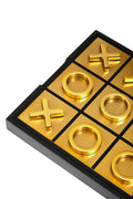 Churchill Games Black And Gold Aluminium Noughts and Crosses, side angle