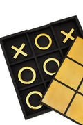 Churchill Games Black And Gold Aluminium Noughts and Crosses, close-up detail