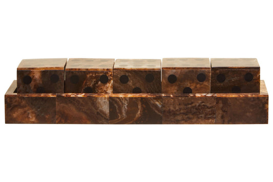 Churchill Games Brown And Black Finish Five Dice Set collectible from Orsina